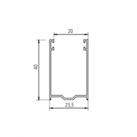 Guide in alluminio per tapparelle A40